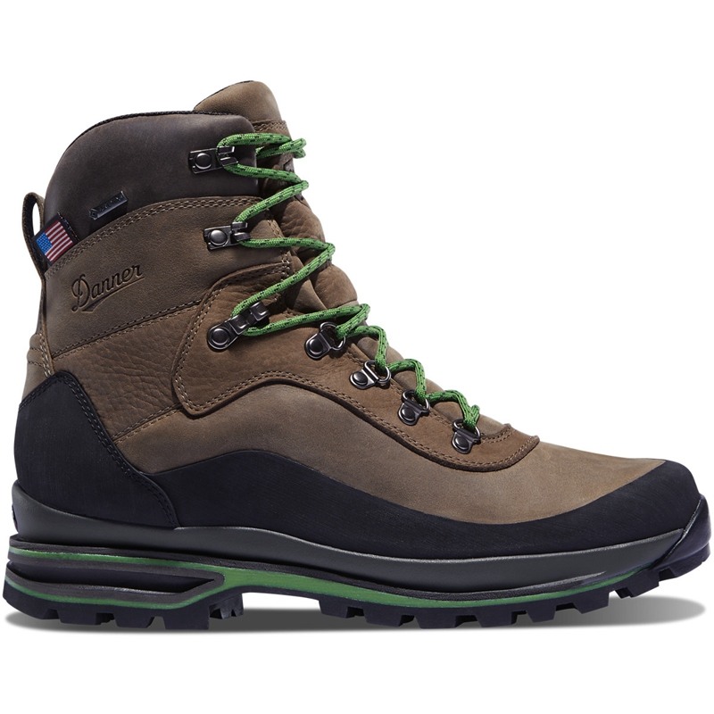 Brown / Green Men's Danner Crag Rat USA Hiking Boots | 75204-FORY