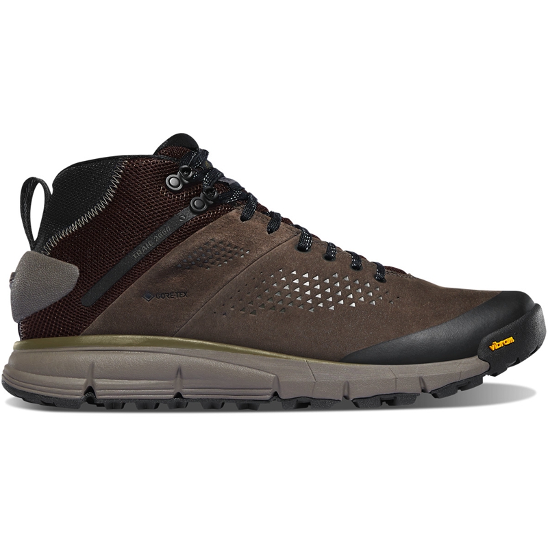 Brown / Green Men's Danner Trail 2650 GTX Mid Hiking Boots | 90612-WLSC