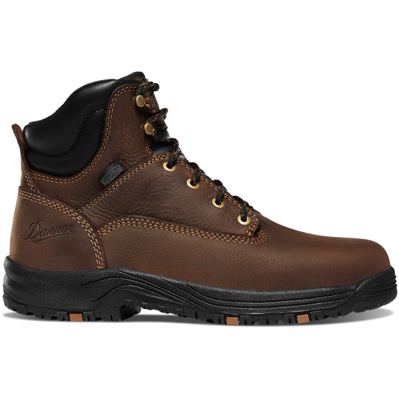 Brown Grey Women's Danner Caliper Work Boots | 56918-MZWI