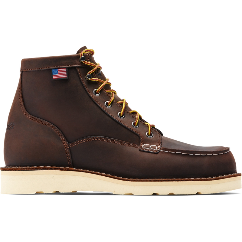 Brown Men's Danner Bull Run Moc Toe Work Boots | 12095-QIHX