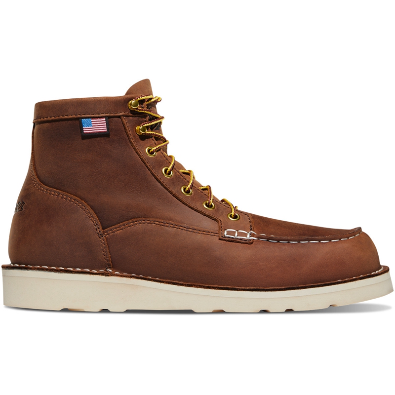 Brown Men's Danner Bull Run Moc Toe Work Boots | 16430-JAVO