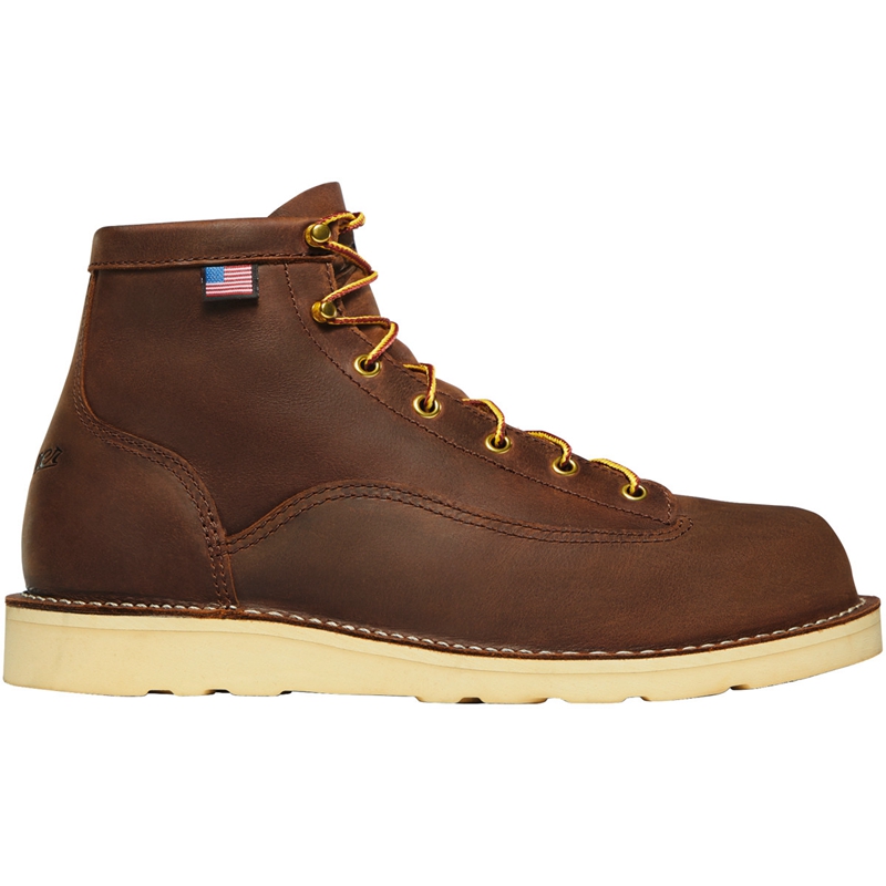 Brown Men's Danner Bull Run Work Boots | 29051-SFAZ