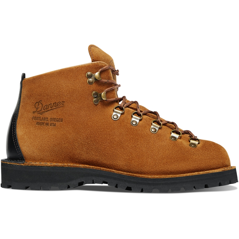 Brown Men's Danner Mountain Light Work Boots | 01956-DORH