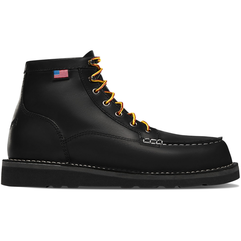 Black Men\'s Danner Bull Run Moc Toe Work Boots | 23190-YPXB