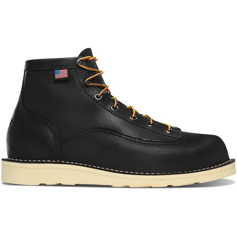 Black Men\'s Danner Bull Run Work Boots | 21764-GRLJ