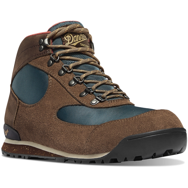 Brown / Blue Men's Danner Jag Dry Weather Hiking Boots | 68910-FWOH