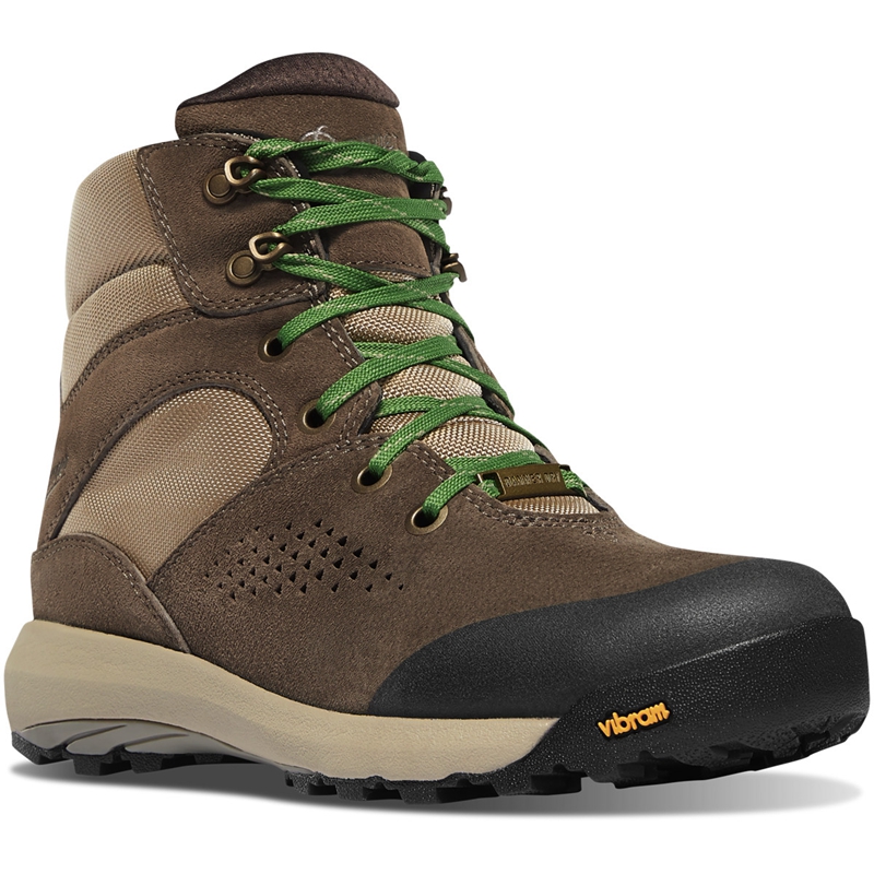 Brown / Green Women's Danner Inquire Mid Hiking Boots | 26150-TULF