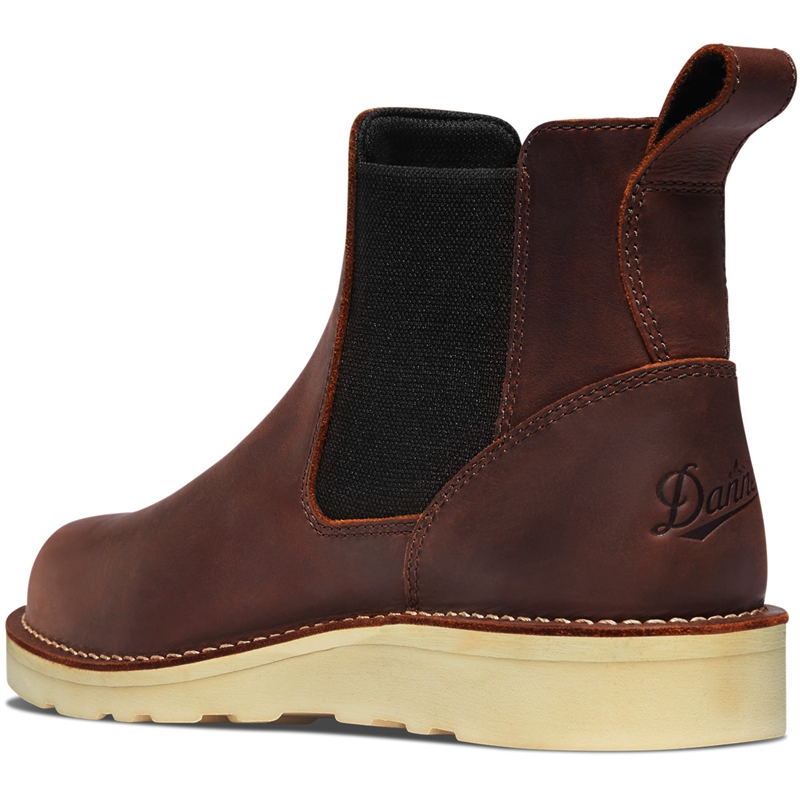 Brown Men's Danner Bull Run Chelsea Boots | 76125-LPOF