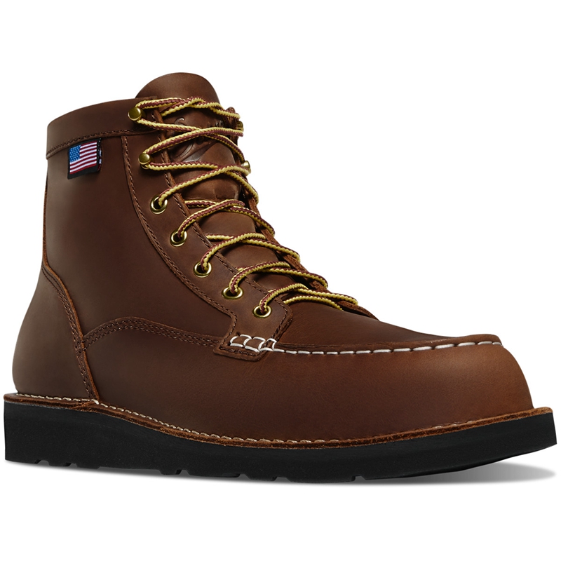 Brown Men's Danner Bull Run Moc Toe Hunting Boots | 89715-QHUP