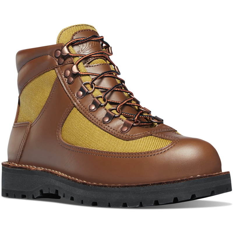 Brown Men's Danner Feather Light Hiking Boots | 52089-EAJT