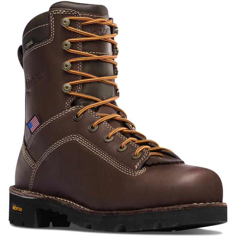 Brown Men's Danner Quarry USA Work Boots | 78914-QLSN