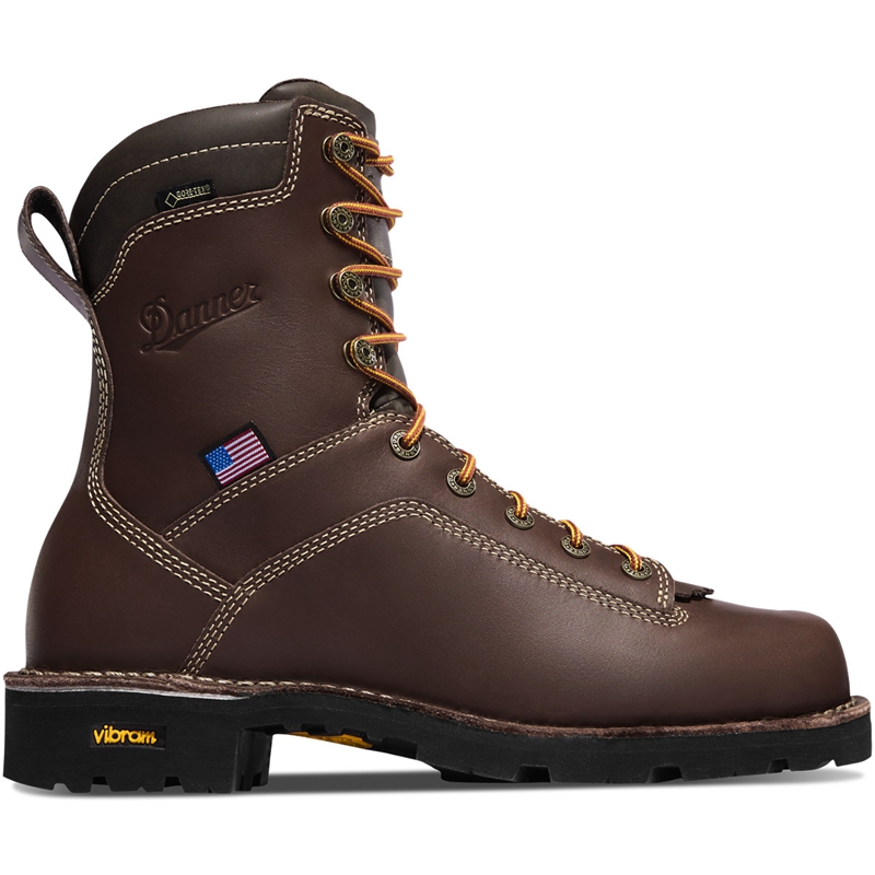 Brown Men\'s Danner Quarry USA Work Boots | 78914-QLSN