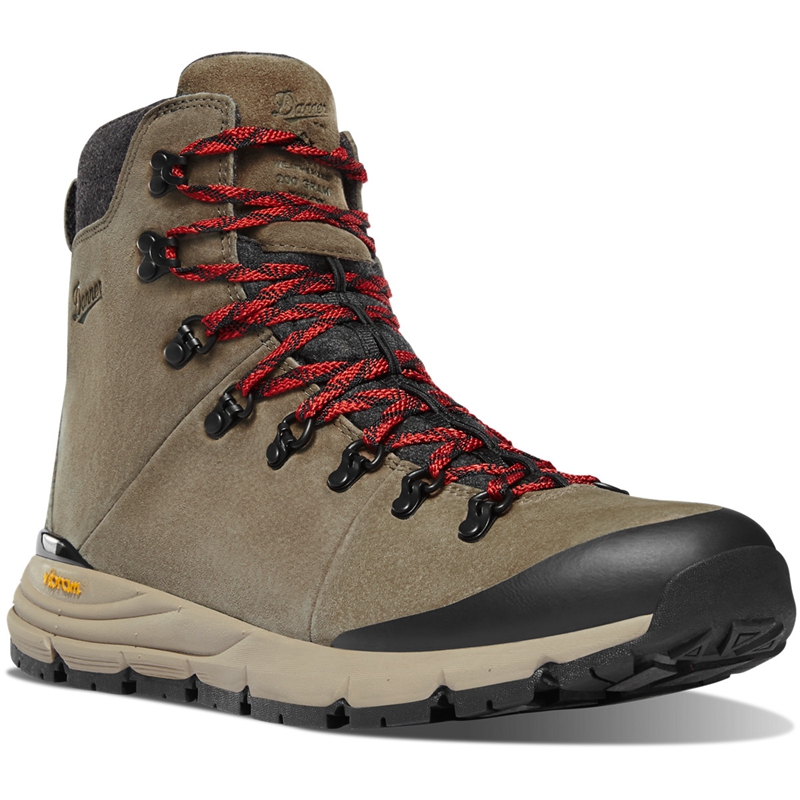 Brown / Red Men's Danner Arctic 600 Side-Zip Hiking Boots | 27054-FBWK