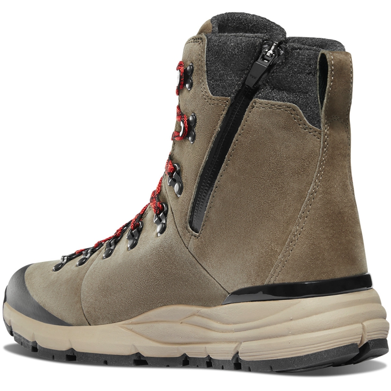 Brown / Red Men's Danner Arctic 600 Side-Zip Hiking Boots | 27054-FBWK