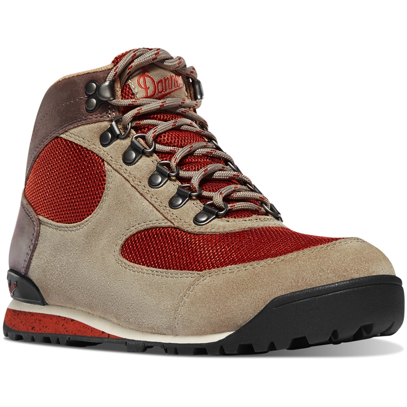 Grey / Red Women's Danner Jag Dry Weather Hiking Boots | 32785-OFUY