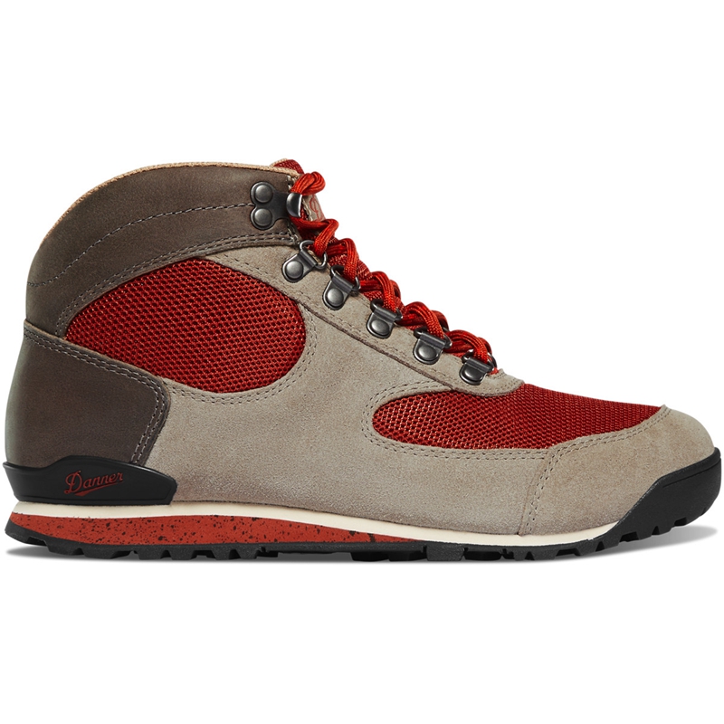 Grey / Red Women\'s Danner Jag Dry Weather Hiking Boots | 32785-OFUY