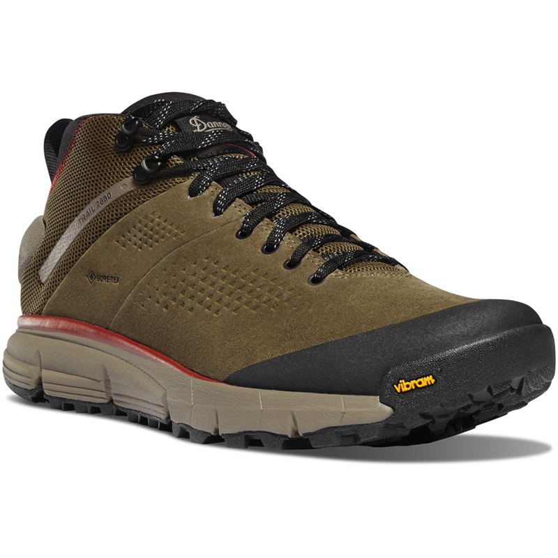 Olive Men's Danner Trail 2650 GTX Mid Hiking Boots | 65834-BWFM