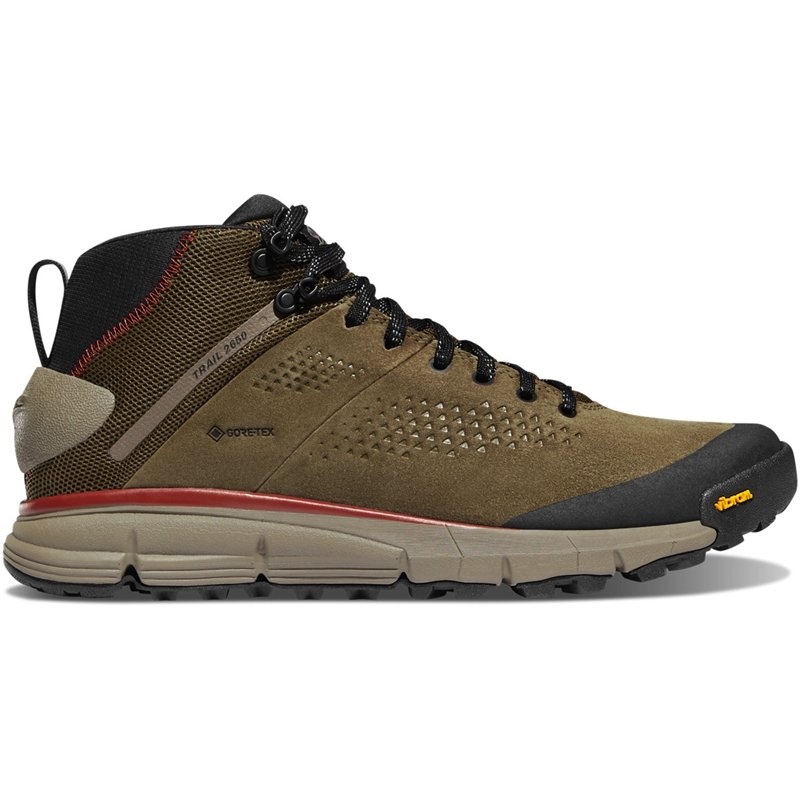 Olive Men\'s Danner Trail 2650 GTX Mid Hiking Boots | 65834-BWFM